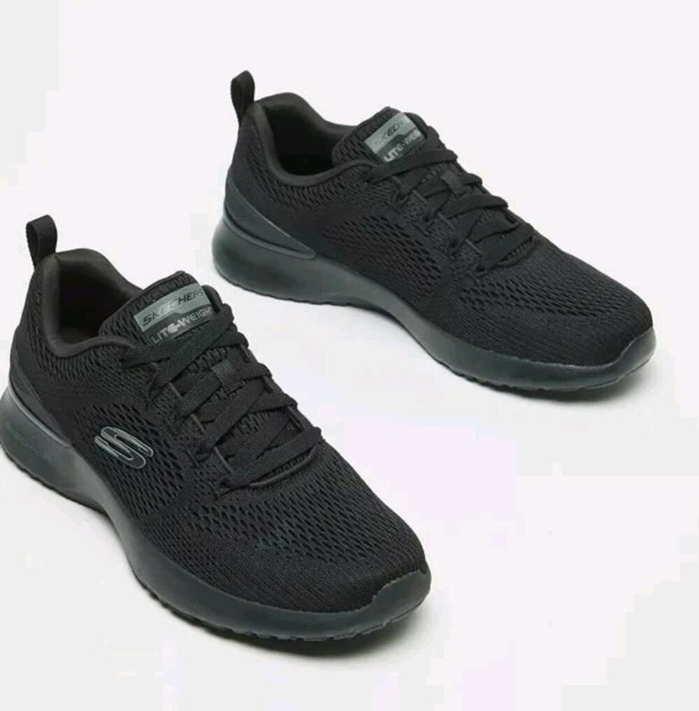 Skechers Lite Weight Women's Triple Black Mesh Low Top US 6.5 Washable Lace Up